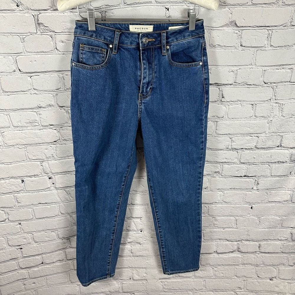 PacSun Women’s Mom Jeans Demin Pants High Rise Stretch Medium Blue 26
